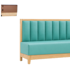 Thumbnail image #1 for ATSMFG ATS AT&S-ASWB-J36-6CH GR5/COM Upholstered Wall Booth, 36" High, 6-Channel Back, Channel Deep Seat, Wood Frame