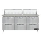 Thumbnail image #2 for Continental Refrigerator Designer Line D72N18C-D 72-Inch 3-Section Refrigerated Sandwich Prep Table with 6 Drawers, 18 1/6-Size Pans