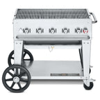 Thumbnail image #1 for Crown Verity Mobile Cooking CV-MCB-36 Mobile Outdoor Charbroiler, 5 Burners, Stainless Steel Grates, 44" Wide