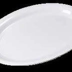 Thumbnail image #5 for CFS Brands 4384002 21 x 15 Inch Oval Narrow Rimmed White Melamine Catering Platter Case of 6