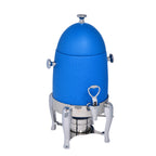 Thumbnail image #1 for Eastern Tabletop Ballerina CBL131 Coffee Urn, 1-1/2 Gallon, Bullet Style, Tower Lid, Sterno Holders, Blue 18/10 Stainless Steel