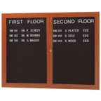 Thumbnail image #1 for AARCO Products OADCO3648RL Wall-Mounted Enclosed Letter Directory Board, 48"W x 36"H, Aluminum Frame, 2 Swing Doors, Indoor/Outdoor