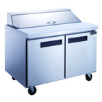 Thumbnail image #1 for Dukers Appliance Co., USA Ltd. DSP60-16-S2 60-Inch Two-Door Stainless Steel Sandwich/Salad Prep Table, 16-Pan, Bottom-Mounted Refrigeration