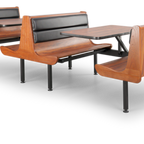 Thumbnail image #1 for JustChair Manufacturing Contour CPREM-2TU-WS-42 42-Inch Double-Wall Booth Table Unit, Laminated Top, Black Welded Steel Frame
