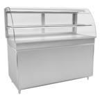 Thumbnail image #1 for RPI Industries Vienna VIHD4-20-R-CV-CO Slide-In Self-Service Hot Display, 57-1/8"W, Open Front, Curved Glass, Ceramic Heating Plate