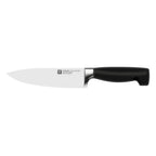Thumbnail image #1 for Zwilling J.A. Henckels Four Star® 1001561 6" Forged High Carbon Steel Chef's Knife, Black Polypropylene Handle