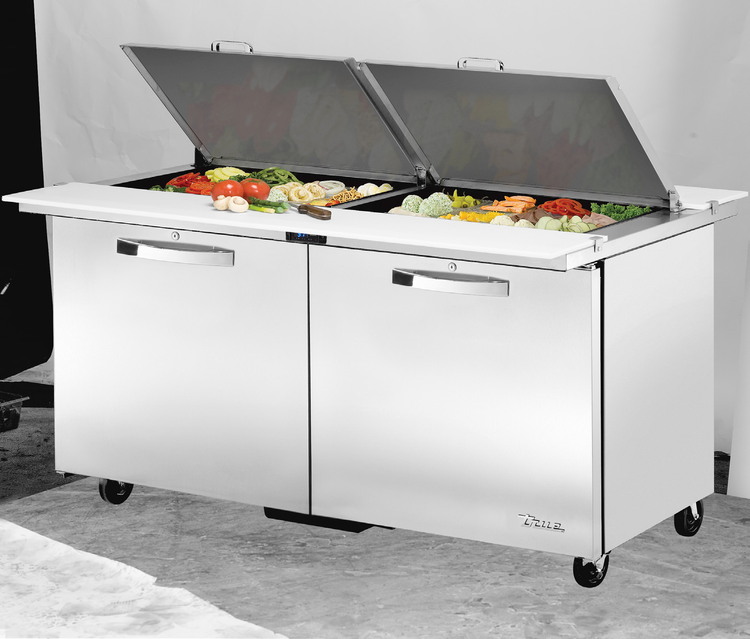 Product image #1 for True SPEC Series 60-Inch Dual-Side Mega Top Sandwich/Salad Prep Table, 2-Section, 24-Pan, Stainless Steel