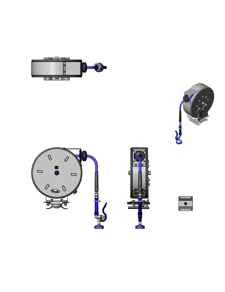 Product image #2 for T&S Brass Enclosed Wall-Mount Retractable Hose Reel Assembly with 30-Foot 3/8-Inch Hose