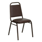 Thumbnail image #1 for Flash Furniture Hercules FD-BHF-2-BN-GG Stacking Banquet Chair, Brown Vinyl Upholstered Seat and Back, Trapezoidal Back