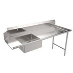 Thumbnail image #1 for ATSMFG MET MET-SDT-72R ATS MFG Soiled Dish Table, Straight, Right-to-Left, 72"W x 30"D, 9"H Backsplash, 20" x 20" x 8" Pre-Rinse Sink