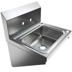 Thumbnail image #1 for BK Resources BKHS-W-1410-B Wall-Mounted Stainless Steel Hand Sink, 14 x 10 x 5 Bowl, 2-Hole Splash Mount