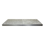 Thumbnail image #1 for TableCraft Products CWAL8RSATCL Rectangular Aluminum Table Cover, 96 x 30 Inch, Two-Piece, Random Swirl, Translucent Silver