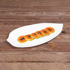 Thumbnail image #2 for G.E.T. The Naturals - EGS M179PL-NW White Melamine Leaf Platter, 17-3/4 x 9-1/2 x 1 in Case of 4