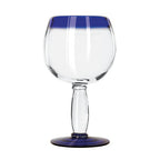Thumbnail image #1 for Libbey Aruba 92309 16 oz Hand-Blown Stemmed Martini Glass with Cobalt Blue Rim and Foot