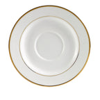 Thumbnail image #1 for CAC China Golden Royal GRY-2 Porcelain Saucer, 5-3/4" Diameter, Round, Gold Band/Super White Case of 3 Dozen
