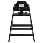 Thumbnail image #1 for TableCraft Products 10624 Wood Restaurant High Chair, Stackable, Black Finish, 3-Point ASTM-Compliant Strap