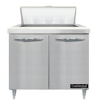 Thumbnail image #1 for Continental Refrigerator Designer Line D36N8 Refrigerated Sandwich Prep Table, 36" Wide, 1 Door, 8-Pan Top