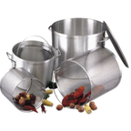 Thumbnail image #1 for Alegacy Foodservice Products Eagleware EWSB80 80 Qt Aluminum Stock Pot with Lid and Basket