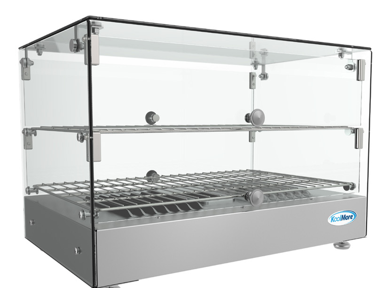 Product image #5 for KoolMore Countertop Hot Food Display Warmer, 1.7 Cu. Ft., 2-Shelf Self-Service, Curved Glass