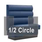 Thumbnail image #1 for ATSMFG ATS AT&S-AHC-W48-3CHHO GR5/COM Single Upholstered Half-Circle Booth, 48"W x 90"D x 48"H, 3-Channel Horizontal Back, Removable