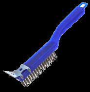 Product image #2 for Sparta® 11-1/2 Inch Scratch Brush and Scraper with Stainless Steel Bristles, Pistol Grip Plastic Handle
