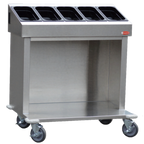 Thumbnail image #2 for Steril-Sil Company CRT36-5TP Stainless Steel Serving Cart, Holds 5 Third-Size Food Pans, 35-1/4"W x 24-3/4"D x 41"H