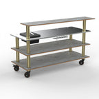 Thumbnail image #1 for Steelite Mogogo Grey Slate SS MGCMLC05GBXH Modular Bar Ice Bin, Stainless Steel Top, Grey, 71 x 34.5 x 47 in