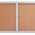 Thumbnail image #1 for AARCO Products DCC4872RI Enclosed Illuminated Bulletin Board, 72"W x 48"H, Aluminum, 2 Swing Doors, Cork Back Panel