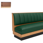 Thumbnail image #1 for ATSMFG ATS AT&S-ASWB-LXW36-6CH GR8 Alex Wood Wall Booth, 36" high, 6-channel back, wood trim, removable sinuous spring double-stitch seat with