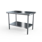 Thumbnail image #1 for NBR Equipment TS6-7224 72"W x 24"D Stainless Steel Work Table, 16-Gauge 304 Top, Flat Top, Adjustable Undershelf