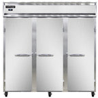 Thumbnail image #1 for Continental Refrigerator 3RNSSPT-SD-GD 3-Section Pass-Thru Reach-In Refrigerator, Solid Front/Glass Rear Doors, Stainless Steel