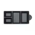 Thumbnail image #1 for G.E.T. Ore - EGS JWT4C-B . . Rectangular Melamine Compartment Tray, Black, 4-Compartment, 8-3/4"L x 4-3/8"W x 1"H Case of 6