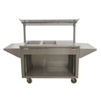 Thumbnail image #2 for SecoSelect Foundation Series BST-46 EBC Mobile Stainless Steel Breakfast Cart, 76"W, 2 Ice Pans, Open Storage