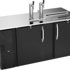 Thumbnail image #1 for Victory Refrigeration VDD68HC-C-B Direct Draw Beer Dispenser, 68-inch, Club Top, 3 Half-Keg Capacity, 2 Single-Faucet Columns, Black