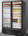 Thumbnail image #5 for True Full-Length 2-Section Glass Door Refrigerated Merchandiser, 8 Shelves, Black