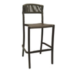 Thumbnail image #1 for Grosfillex UT872037 Outdoor Bar Stool, Armless Rope Weave, Bar-Height, Espresso/Bronze Case of 2