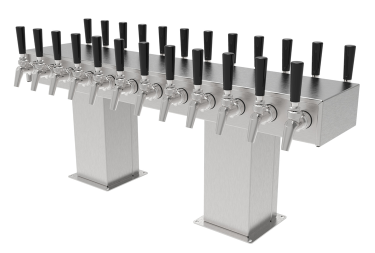 Product image #5 for Perlick Back-to-Back Bridge Tee Countertop Glycol-Cooled Draft Beer Tower with 16 Faucets