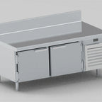Thumbnail image #1 for EMI Industries SULP8830S Refrigerated Chef Base Equipment Stand, 88"W, 3 Stainless Steel Doors, Self-Contained Side-Mounted Refrigeration