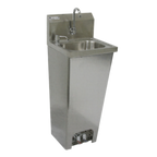 Thumbnail image #1 for GSW USA HS-1615F Wall-Mount Hand Sink, Foot Operated, 304 Stainless Steel, 5-1/2" Deep Bowl, Faucet & Strainer Included