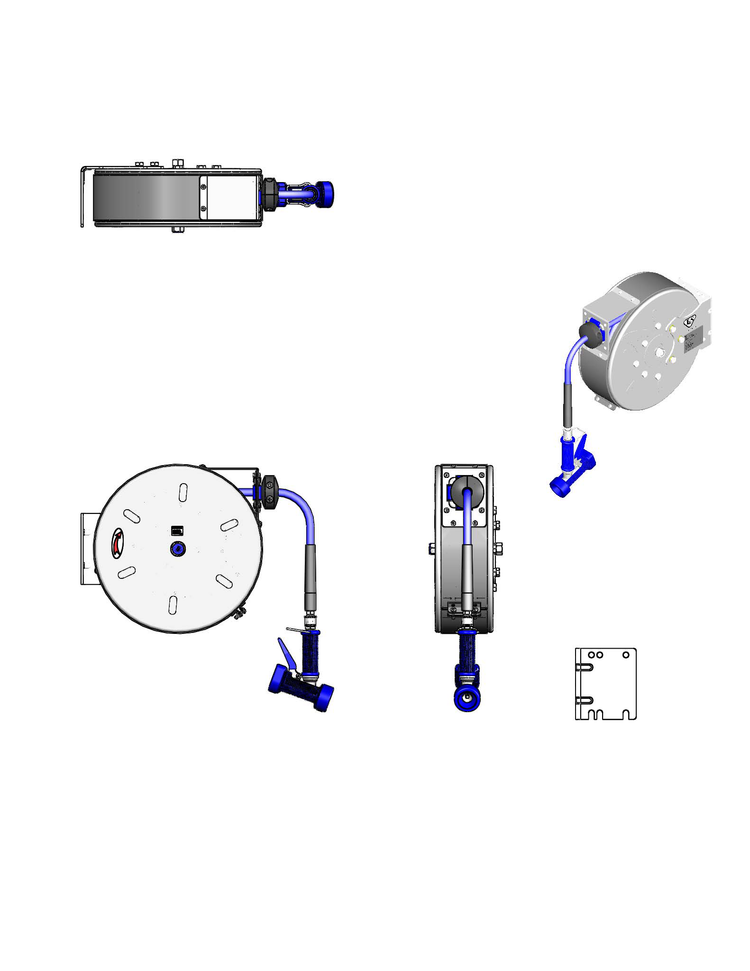 Product image #2 for T&S Brass Enclosed Epoxy-Coated Retractable Hose Reel System with 3/8" x 30' Hose and Stainless Steel Rear Trigger Spray Valve