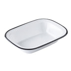 Thumbnail image #1 for TableCraft Products Canteen Collection 12084 Rectangular Melamine Serving Pan, 30 oz., 9.5 x 7 x 2 in., White/Black Case of 24
