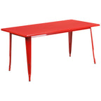Thumbnail image #1 for Flash Furniture ET-CT005-RED-GG Rectangular Steel Dining Table, Red, Smooth Top, 63"W x 31-1/2"D x 29-1/2"H
