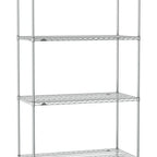 Thumbnail image #1 for Metro Super Erecta SE-3048C-86-S4 Wire Stationary Starter Shelving Unit, 48"W x 30"D x 86"H, Chrome, 4 Shelves, 4 Posts