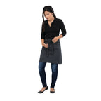 Thumbnail image #1 for Chef Works F28 -DGY-0 Bistro Half-Length Apron, Dark Gray, 65/35 Poly-Cotton, 19"L x 27-1/2"W, 2-Pocket