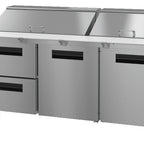 Thumbnail image #5 for Hoshizaki Steelheart SR72B-30MD2 72-Inch Three-Section Mega Top Prep Refrigerator with 2 Doors, 2 Drawers, and 30-Pan Rail