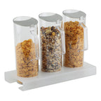Thumbnail image #1 for Libbey APS Germany - Cereal APS 11973 Countertop 3-Dispenser Cereal Bar Set with Acrylic Pitchers and Airtight Covers