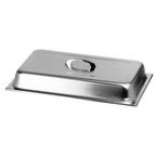 Thumbnail image #1 for Thunder Group SLRCF115 Rectangular Stainless Steel Chafer Dome Cover, Lift-Off, Chrome-Plated Handle, for Full-Size 8 qt Chafers Case of 12