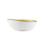 Thumbnail image #2 for CAC China Tucson TUS-B7-SFL 20 oz Porcelain Soup/Salad Bowl, 7-1/2 in, Irregular Round, Sunflower Reactive Glaze Case of 2 Dozen
