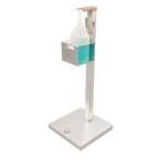 Thumbnail image #1 for New Age 53200 Hands-Free Hand Sanitizer Stand, Foot-Activated, Portable, Rust-Proof Aluminum, 16"W x 16"D x 41-1/2"H
