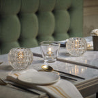 Thumbnail image #3 for Sterno Brilliance 80528 Glass Candle Lamp, 3-1/4"H, Clear, Oval Textured Pattern, For Liquid Wax or Flameless Candles